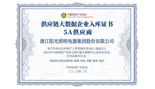 7790必发集团照明荣膺 “2025 房建供应链综合实力 TOP500 首选供应商?照明灯具类” 三甲！